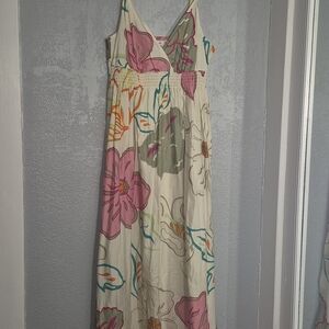 No Boundaries Pink and Green Sleeveless Maxi Sundress